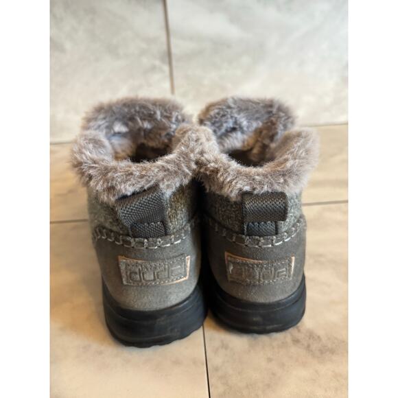 Hey Dude Denny Sleet Gray Faux Fur Comfort Woven Ankle Booties Womens 7 - Picture 4 of 7